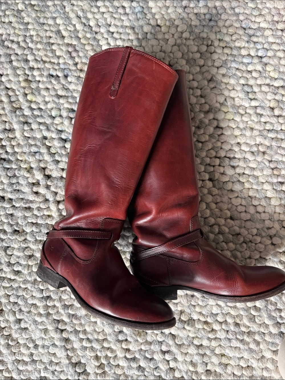 Women’s Tall Leather Riding Boots - Burgundy